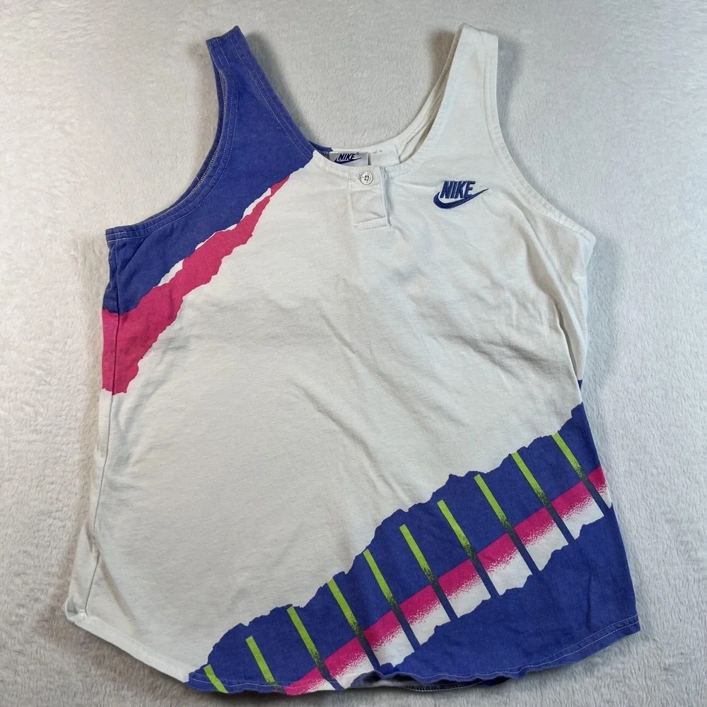 Vintage Nike Challenge Court Tank Small 90's Andre Agassi Tennis Sports‎ Bra